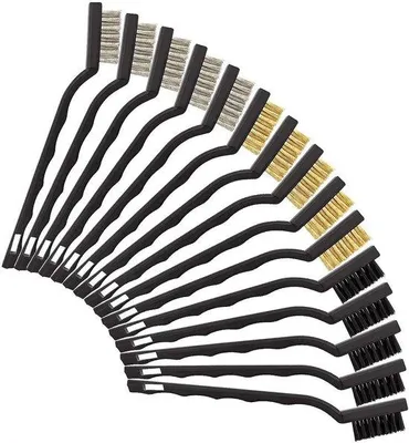 Productafbeelding van Metalen en Nylon Borstels Set - 15 Stuks voor Reiniging en Roestverwijdering