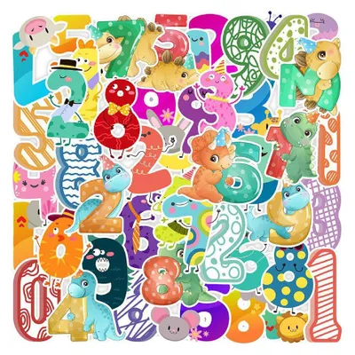 Image de Pack de Stickers - Animaux avec Chiffres