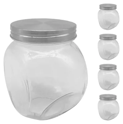 Produktbild von Set mit 5 Glas-Leckerlidosen, 650 ml, luftdicht verschlossen