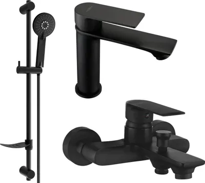 Produktbild von Mexen Royo DF40 Badewannenset, Schwarz - 72203DF40-70