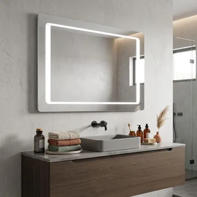 Produktbild von LED-Hintergrundbeleuchteter Badezimmerspiegel 100x70