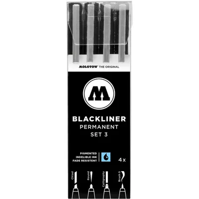 Immagine prodotto di MOLOTOW 52_MO200494 BLACKLINER SET 3 Fineliner-Set schwarz 4 St.