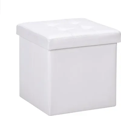 Obrázek produktu pro Skládací stolička s úložným prostorem 40 l, bílá, 38 x 38 x 38 cm