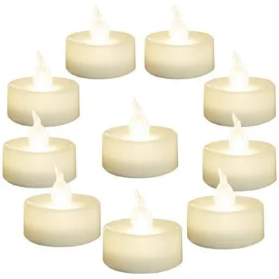 Immagine prodotto di Lumini LED Uniq con telecomando, confezione da 10 - Luce tremolante realistica, batterie incluse, bianco caldo