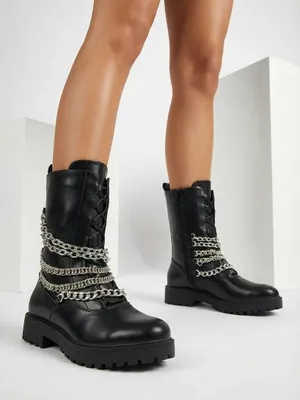 Produktbild von Royalfashion Damen Baggerstiefel in schwarz Goserre, Größe 38