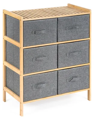 Image de Etagère en bambou G21 avec 6 paniers