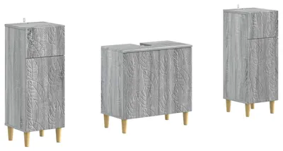 Produktbild von vidaXL 2-teiliges Badezimmer Schrank Set DELFT Sonoma-Grau