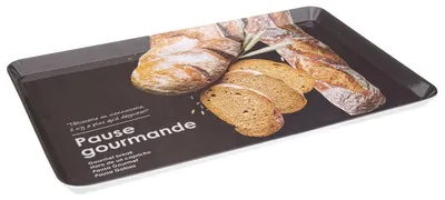 Produktbild von 5Five Fruhstuckstablett Brotaufdruck - 45 x 30 cm - schwarz - Serviertablett - Kunststoff