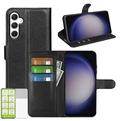 Immagine prodotto di Per Samsung Galaxy S24 Custodia per cellulare Custodia in  nera + vetro temperato H9
