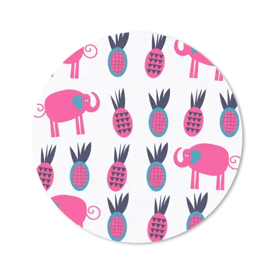 Produktbild von MuchoWow® Mauspad Mousepad Ananas - Elefant - Design 20x20 cm - Mousepads - Maus Mat - Pad - Mausunterlage - Schreibtischmatte