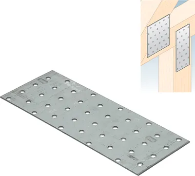 Produktbild von Lochplatte 200 x 80 x 2,00 mm Flachverbinder Holzverbinder verzinkt