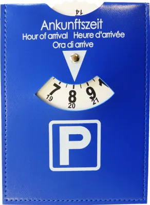 Immagine prodotto di Disco di parcheggio HP in Pelle finta, con 24 ore 11 x 15 cm