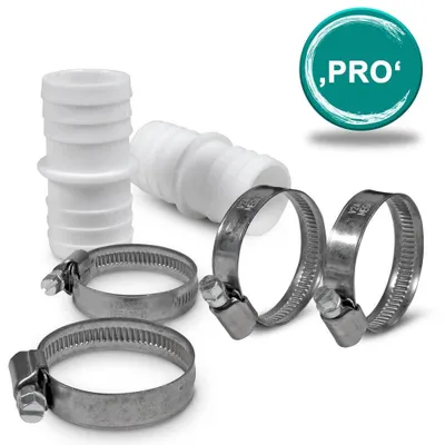 Produktbild von Set PRO> Schlauchverbinder Ø 38/38mm + V2A SS304 Schellen