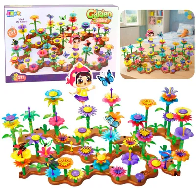 Produktbild von Set aus Bausteinen, kreative Gartenblumen und Pflanzen, 3D, 272 Teile.