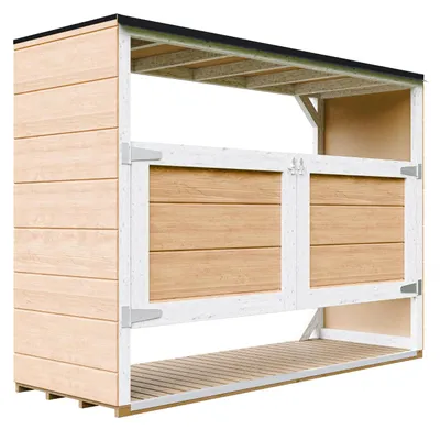 Produktbild von Mülltonnenbox 3er 240L Aus Wetterfest LP Smartside Holz, Mülltonnenverkleidung mit Türen, Garten Mülltonnenbox, Moderne garten box Außen – Timbela M982A-HARVEST HONEY