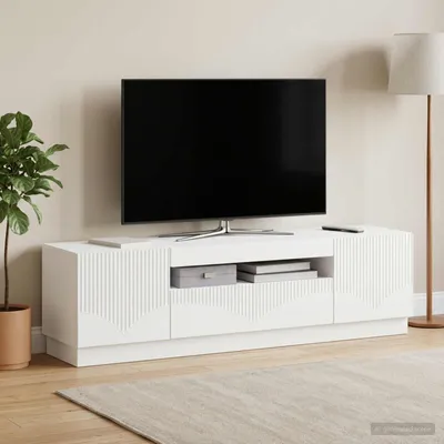 Immagine prodotto di Maison Exclusive - Mobile TV LED bianco, realizzato in legno composito