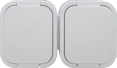Produktbild von B2 Doppelsteckdose N/Tz/U Ip54 Weiss Weisse Klappe - E+9001083
