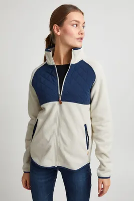 Produktbild von OXMO OXMalin Damen Fleecejacke Sweatjacke Jacke mit Stehkragen