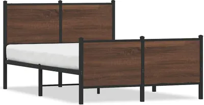 Obrázek produktu pro vidaXL Kovová postel bez matrace Hnědý dubový vzhled 120x200 cm