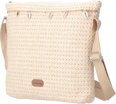 creme Handtasche mit kleinen Muscheln