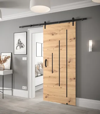 Obrázek produktu pro Posuvné dveře s kováním LEONTINA 4 - 90 cm, dub artisan