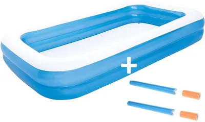 Produktbild von Bestway Family Pool aufblasbares Kinder Planschbecken 305 x 183 x46cm, grosser Garten Kinderpool rechteck
