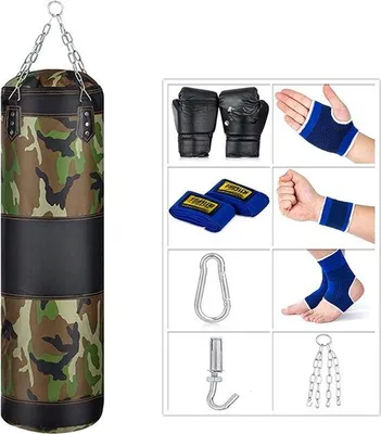 Produktbild von Famanu Boxsackset Erwachsene - Heavy Duty mit Handschuhen und Aufhängesystem
