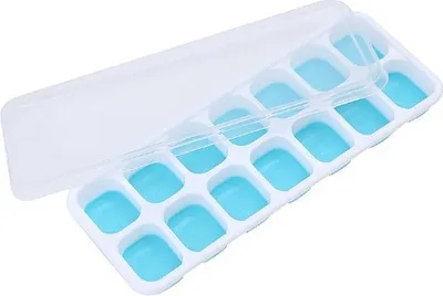 Immagine prodotto di Go Go Gadget - Stampo per cubetti di ghiaccio - Silicone - Con coperchio - 14 cubetti di ghiaccio - Blu