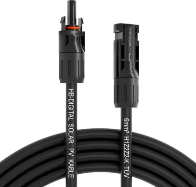 Produktbild von hb-digital 30m Solarkabel 6mm² H1Z2Z2-K mit Solarstecker Solarbuchse Photovoltaik PV Kabel schwarz