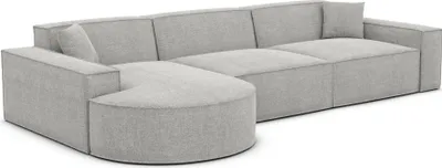 Produktbild von Strukturstoff L-Form Sofa Brevia Hellgrau Links