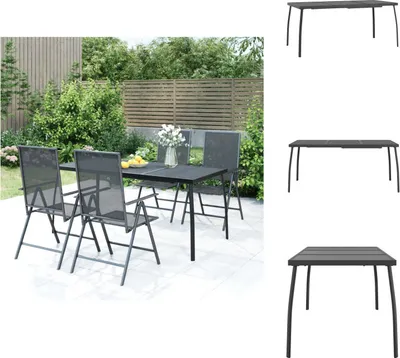 Immagine prodotto di vidaXL Tavolo da giardino antracite 165x80x72 cm con griglia in acciaio - Tavoli da giardino