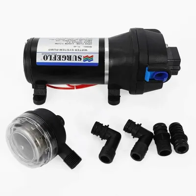 Productafbeelding van Waterpomp Zelfaanzuigend - 12 V Elektrisch - 40 PSI Druk - 17 Liter Per Minuut Capaciteit - Zwart
