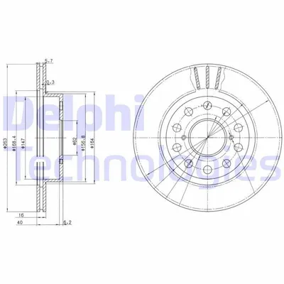 Produktbild von 2x DELPHI Bremsscheibe BG3268 für TOYOTA MR 2 II (SW2_) 46 2mm 263mm
