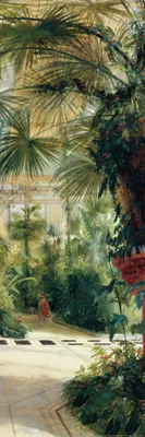 Zdjęcie produktu dla Carl Blechen Art Print Obraz - Palmiarnia na Pawiej Wyspie w pobliżu Poczdamu, 1832 (91 x 30 cm)