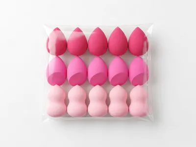 Produktbild von Lush Blend Make-up Schwämmchen Set – 15-teiliges Make-up Sponge Set für Foundation & Concealer – Verschiedene Formen & Rosa Töne