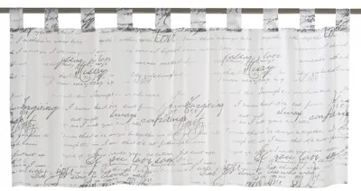 Zdjęcie produktu dla Zasłona Bistro Loveletter czarno-biała przezroczysta 140x48cm