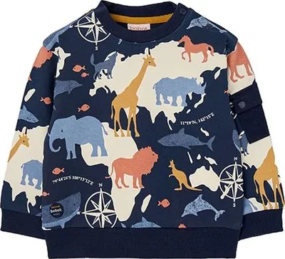 Produktbild von Boboli Fleece Printed Sweatshirt Blau 18 Months Junge Blau 18 Months