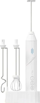 Produktbild von 3-Stufen Milchaufschäumer elektrisch, leise unter 20 dB, Edelstahlaufsätze, USB-C, Weiß