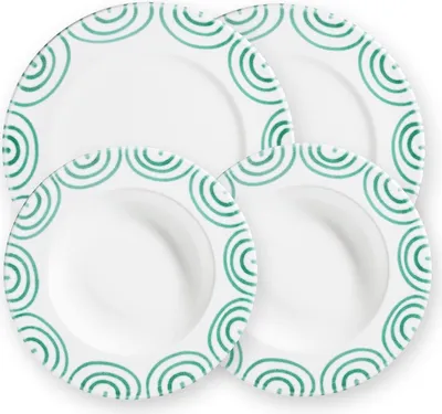 Produktbild von Gmundner Keramik Grüngeflammt, Dinner für 2 Gourmet
