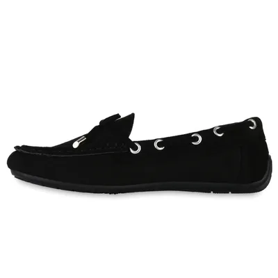 Produktbild von VAN HILL Damen Mokassins Slippers Bequeme Schleifen Profil-Sohle Schuhe 840893, Farbe: Schwarz, Größe: 39