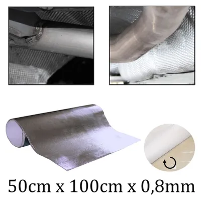 Alu Keramik selbstklebend 500°C Auspuff Thermo Hitzeschutz Matte 50x100cmx0,8mm in der Farbe von Jom Car-Parts GmbH