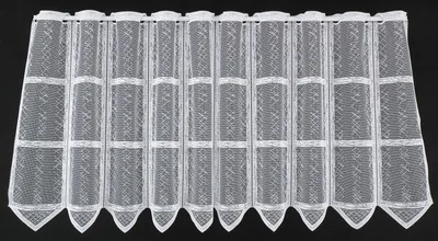 Produktbild von Gardinen Kranzusch Scheibengardine Jaquard in Karooptik 60x387,5 cm H/B weiß Bistrogardine Vorhang Küche 1er Pack