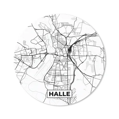 Produktbild von MuchoWow® Mauspad Mousepad Halle - Karte - Stadtplan 30x30 cm - Mousepads - Maus Mat - Pad - Mausunterlage - Tischunterlage - Schreibtischmatten