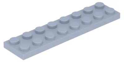 Imagen del producto de 5 placas LEGO de 2 x 8 (3034) - Gris claro