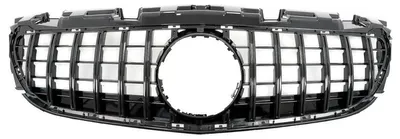 Image de Grille pour Mercedes SLC R172 restylée (modèles de 2016 à 2019), style GT-R Panamericana, finition noir brillant.