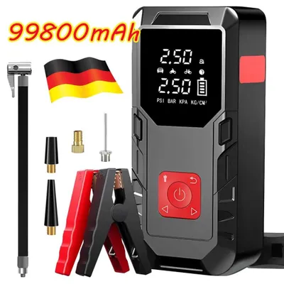 Produktbild von Auto Starthilfe 99800mAh Jump Starter Ladegerät Powerbank KFZ mit Luftkompressor