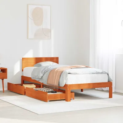 Obrázek produktu pro Maison Exclusive – Rám postele, barva voskově hnědá, rozměry 70 x 190 cm, masivní borové dřevo