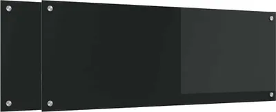 Immagine prodotto di vidaXL Alzatina da cucina 2 pezzi Nero 110 x 40 cm Vetro temperato