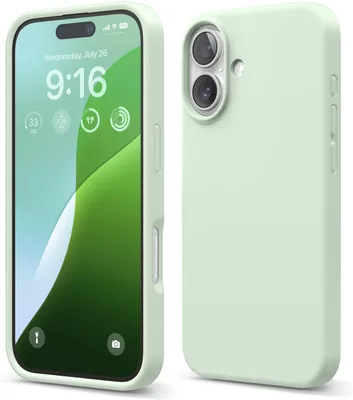 Produktbild von Elago Premium Silikonhülle für iPhone 16 Soft Mint