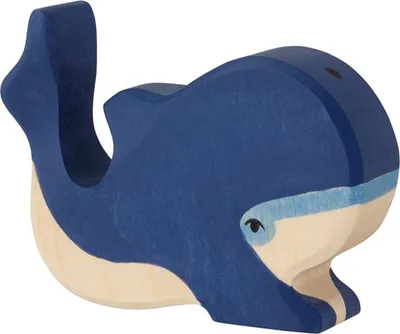 Image de Holztiger 80196 Baleine bleue, petite, bleue